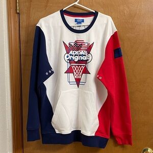 Adidas Men's Tri-Color Crewneck Sweatshirt